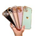thumbnail image 2 of Funda de teléfono con forma de corazón para iPhone 14, color rosa, TPU, protección total, 2 of 3