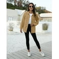 thumbnail image 2 of GHSDFBB Women's Oversized Mid Long Denim Jacket Jean Biker Coat, 2 of 7