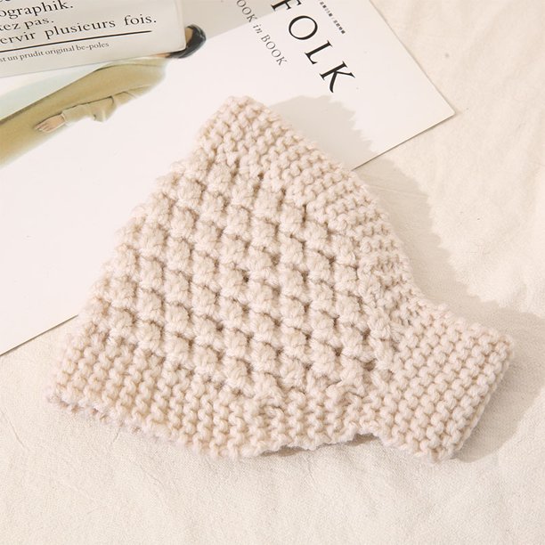 Banda para el cabello de lana tejida a mano para otoño e invierno, gorro de lana con protección para los oídos, banda para el cabello de ala ancha, accesorios para el cabello, tocado para
