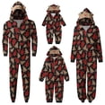 thumbnail image 1 of Christmas Family Matching Jumpsuits Pajamas Santa/Tree/Print Hooded Long Sleeve Zipper Onesie Rompers Pjs, 1 of 3