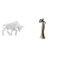 thumbnail image 1 of Estatua de toro, figura de resina, escultura tribal africana coleccionable, adorno único de resina, artesanía adecuada para sala de estar, oficina, re, 1 of 8