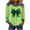#343-Mint Green, variant on Craaazy Women's Denim Crewneck Loose St Patricks Day Long Sleeve Tops Gifts