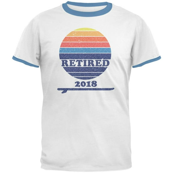 Retired Surf's Up Beach Bum 2018 Mens Ringer T Shirt
