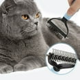thumbnail image 3 of Pet Grooming Brush-Double Sided Hurtless Shedding and Dematting Undercoat Rake Comb for Dogs and Cats, 3 of 6