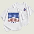 thumbnail image 3 of Girls And Boys Spring Summer Casual Short Sleeved T Shirt Independence Day Letters Before And After Printed Round Neck Comfortable Children's Wear Size 6-7T, 3 of 3