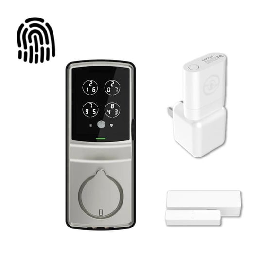 Lockly Secure Pro Digital Keypad Biometric Smart WiFi Deadbolt Door Lock, Nickel