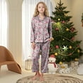 thumbnail image 2 of Gubotare Girl Christmas Pajamas Cartoon Printed Pajamas for girl Girls Long Sleeve Shirt with Pj Pants Sleepwear Home Wear 2 Piece Pajama Sets Size 13-14 (Hot Pink,13-14 Years), 2 of 6
