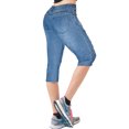 thumbnail image 2 of Hybrid & Co. Women's 17 inch Butt Lift Super Comfy Stretch Denim Capri Jeans, 2 of 4
