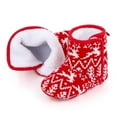 thumbnail image 6 of Juebong Christmas Infant Baby Fleece Lining Booties Newborn Shoes Anti-Slip Soft Sole Warm Infant Toddler Prewalker Boots Red,11, 6 of 7
