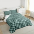 thumbnail image 3 of Homewish Green Checkerboard Queen Comforter Set,Geometric Plaid Grid Bedding Sets,Modern Minimalism Artistic Bedding Comforter Set For Kids,Breathable Home Decor Reversible,3pcs, 3 of 8