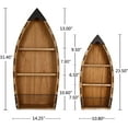thumbnail image 3 of Wood Hanging Boat Shelf Nautical 3-Tiered Shelves Beach Themed Decorative Bookcase Wooden Wall Art Ornament Display Shelf, 3 of 6