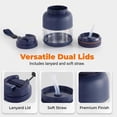 thumbnail image 3 of 44oz Personal Blender Bottle, Dual Lid Protein Shaker Cup with Straw, Portable Travel Smoothie Mixer for Office Gym(White), 3 of 6