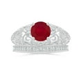 thumbnail image 4 of ANGARA Natural Aeon Vintage Style Solitaire 1.4 ct Ruby Filigree Engagement Ring in 14K White Gold for Women (Size-7mm) | July Birthstone, Anniversary, Jewelry Gift for Women | Natural Ruby Ring, 4 of 9