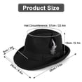 thumbnail image 5 of BadPiggies Elegant Fedora Hats for Men Women Short Brim Roll Up Cowboy Felt Hat with Feathers (Black), 5 of 8