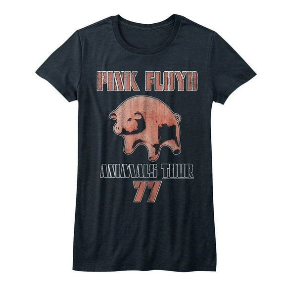 Pink Floyd Tour '77 Navy Heather Junior Women's T-Shirt