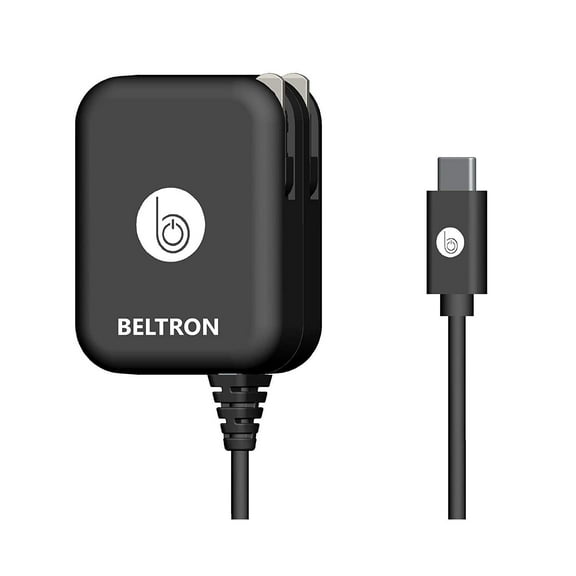 BELTRON Turbo Fast USB-C/Type C USB Wall Charger 5V / 3 AMP 18W with Built-in Cable Compatible with: iPad Pro 3rd Generation, S10e, S10, S10 Plus & All Type C USB Devices Intertek ETL Certified 30W