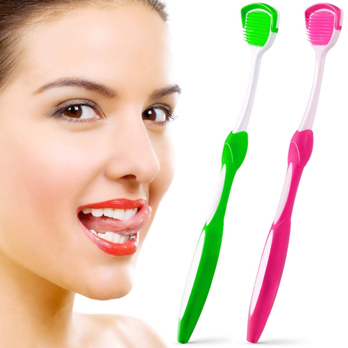 2 Pack Tongue Scraper,Tongue Brusher, Tongue Cleaner Tool for Reduce