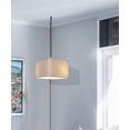 thumbnail image 4 of 1 Light Swag Plug-In Pendant 14"w Rounded Corner Square Oatmeal Drum Shade, Black Cord, 4 of 7