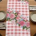 thumbnail image 5 of Table Runners 72 Inches Long Dress Scarves, Pink Spring Floral Farmhouse Kitchen/Dining Table Runner, Coffee Tablerunners, Watercolor Flowers Butterfly Checkered 16x72 Inch, 5 of 9