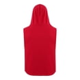 thumbnail image 2 of Manyakai Mens Fashion Letter Print Hooded Tank Tops Fitness Sports Vest Tee Bodybuilding Muscle Cut Red XXL, 2 of 7