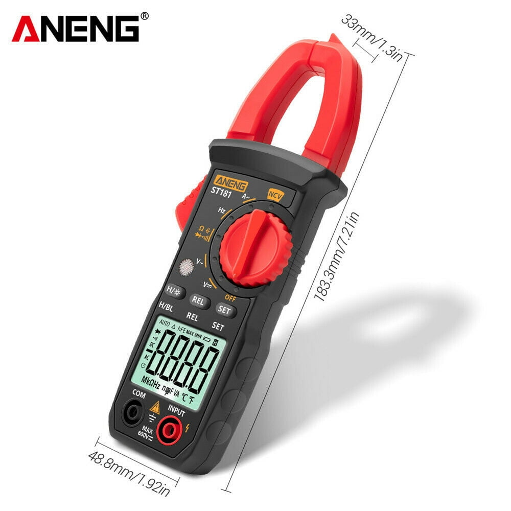 Bxmavoj Digital Clamp Meter 4000 Counts AC DC Multimeter with LCD Display, ABS, 183 * 488 * 33 mm