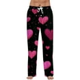 thumbnail image 2 of Resicozy Men's Valentine Pajama Pants Soft Lightweight Heart Print Lounge Sleep Bottoms with Pockets Drawstring Watermelon Red XL, 2 of 7