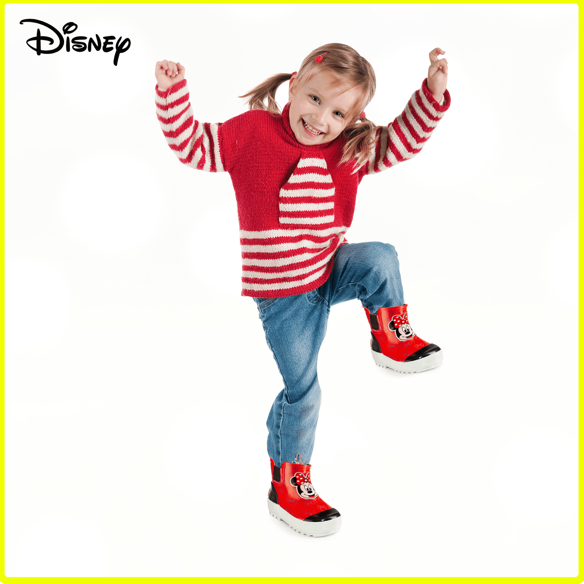 Disney Mickey and Minnie Mouse Mid Height Easy Slip-on Waterproof Rubber Boots -Boys and Girls - Many Sizes