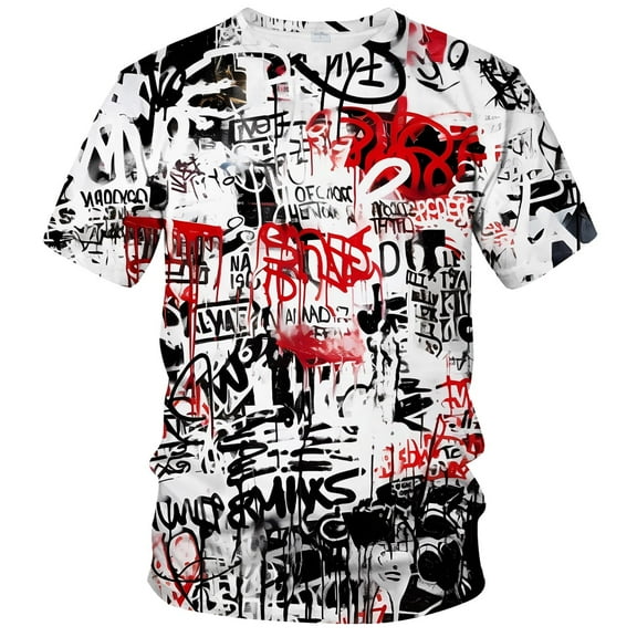 Rebaike Men's All-Over Print Graphic T-Shirt Abstract Street Art Design