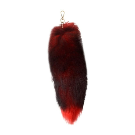3D Cute Tail Keychain Pendant Stylish Key Ring Holder with Pompoms Fashionable Hairy Animal Accessory for and Handbag