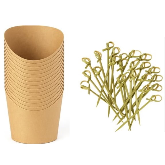 Way to Celebrate 24ct Kraft Charcuterie Cups & 100 Bamboo Picks