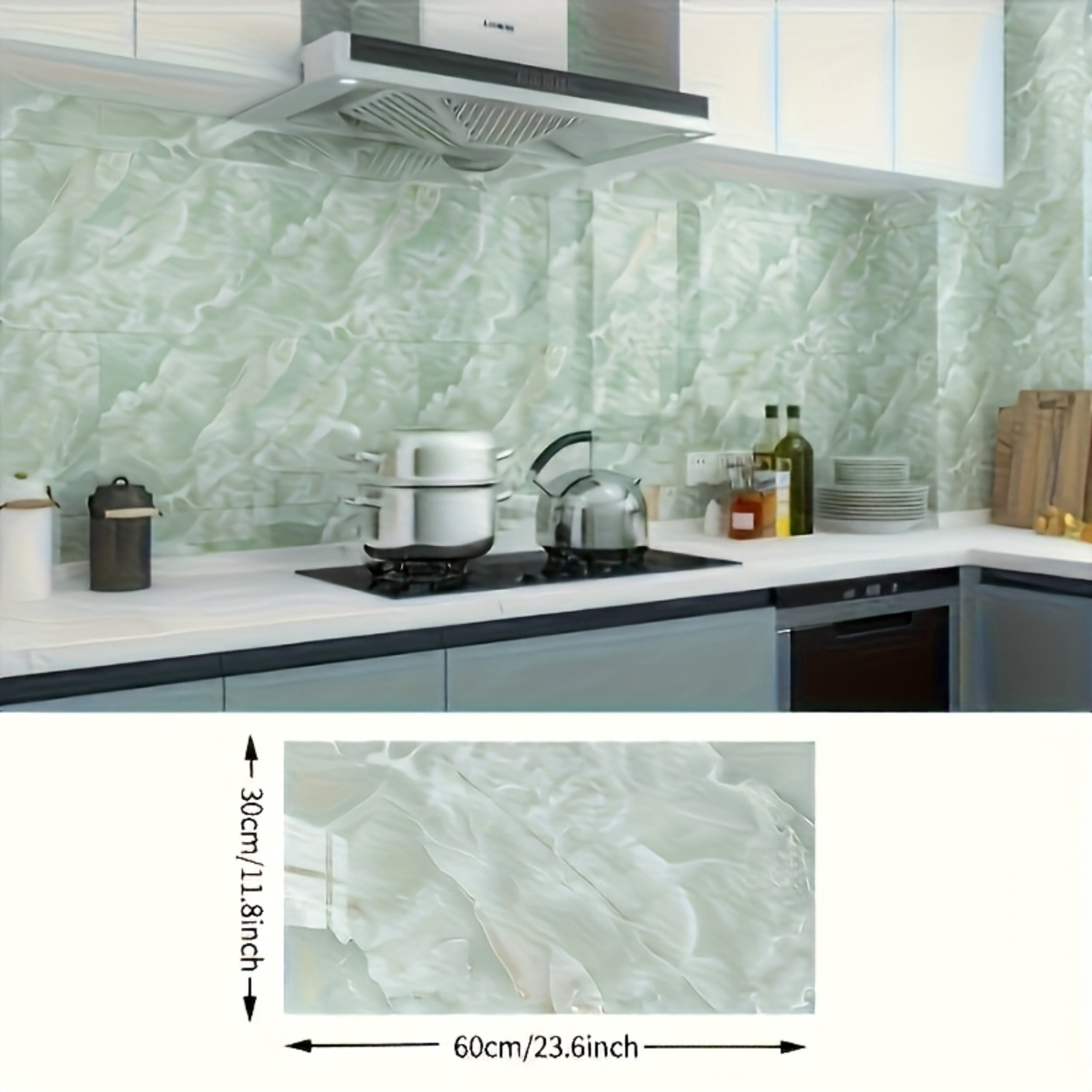 Peel and Stick Wall Panels, Marble PVC Waterproof Backsplash Tiles for Kitchen, Bathroom, Peel and Stick Tile
