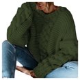 thumbnail image 1 of OJinShaWanO Leopard Sweater Autumn/Winter Solid Color Pullover V Neck Loose Sweater Casual Knit, 1 of 6