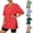 Brick Red, variant on Womens Oversized Workout T Shirts Short Sleeve V Neck Side Slit T-Shirt Summer Casual Basic Tee Tops Loose Fit