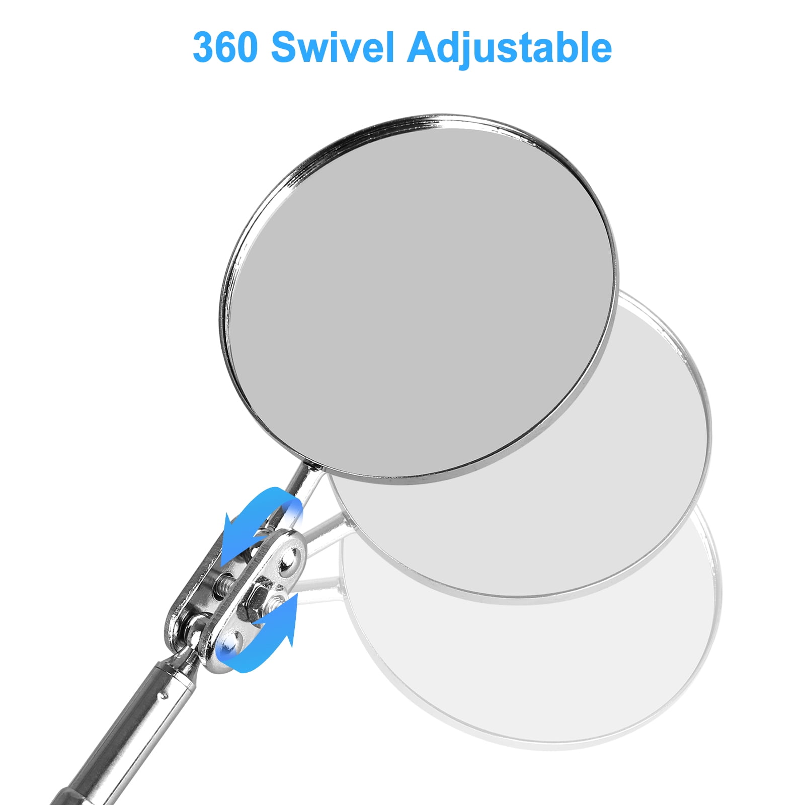 With LED Light Dasing 6 Pieces Magnetic Pick-Up Grabber Tool Including 15 Lb// 10 Lb// 8 Lb// 1.5 Lb Pick-Up Sticks and 360 Swivel Inspection Mirror and Round//Square Inspection Mirror