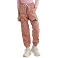thumbnail image 3 of YiZYiF Kids Girls Cargo Jogger Pants Cotton Dungarees Trousers with Drawstring Pink 10, 3 of 7