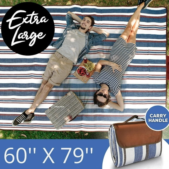 Beach Blanket, Outdoor Picnic Mat, Extra Large Portable Mat for Camping Hiking Travel Park Law Grass