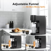 Auseo Single Serve Coffee Maker for Capsules & Grounds, 5 Brew Sizes (6-14 Oz), Adjustable Height, Compact Design, Fast & Easy Cleaning, Perfect for Home/Office/Travel, Black