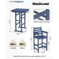 thumbnail image 4 of Patiokingdom Balcony Adirondack Chairs and Table 3 Pieces Set, Adirondack Bar Height Chairs Set of 2 and Bar Table, Outdoor Bar Stools Set for Bistro, Poolside, Backyard,Navy, 4 of 8