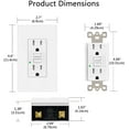 thumbnail image 4 of 20 Amp GFCI Outlet,Greencycle Self Tests 20A GFI Duplex Receptacle, Weather Resistant 125 Volt,With LED Indicator - ETL Listed,Wall Plate and Screws Included, White 3 Pack, 4 of 6