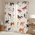 thumbnail image 2 of Erosebridal Cartoon Horse Blackout Curtains Set of 2 (52x84 Each) for Kids, Glitter Stars Polka Dots Window Curtains, 2 of 6