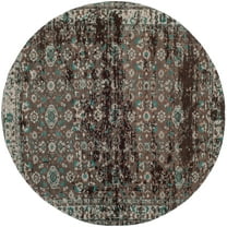 SAFAVIEH Classic Vintage Shavonne Abstract Area Rug, Teal/Beige, 6' x 6' Round