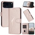 thumbnail image 1 of Étui à Rabat Premium pour iPhone 17 Pro Texture Fibre de Carbone, Support et Fermoir Magnétique Rose, 1 of 7