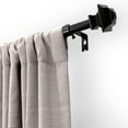 thumbnail image 3 of Lumi 5/8" Single Curtain Rod Set Oil Rubbed Bronze- Square finials 28"-48" - Brown, 3 of 5