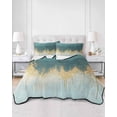 thumbnail image 3 of Modern Teal Turquoise Twin XL Size Down Alternative Comforter,Lightweight Comforter Quilt Bedding Set with Pillow Shams Abstract Oil Painting Minimalist Art Bed Comforter Duvet Insert 68"x98", 3 of 7
