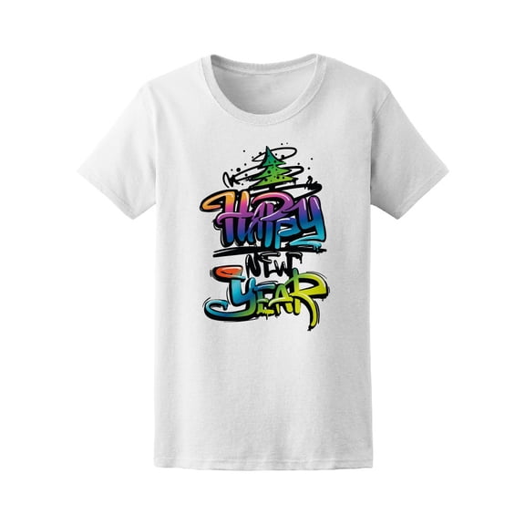 Graffiti Colorful Happy New Year Tee Men's -Image by Shutterstock