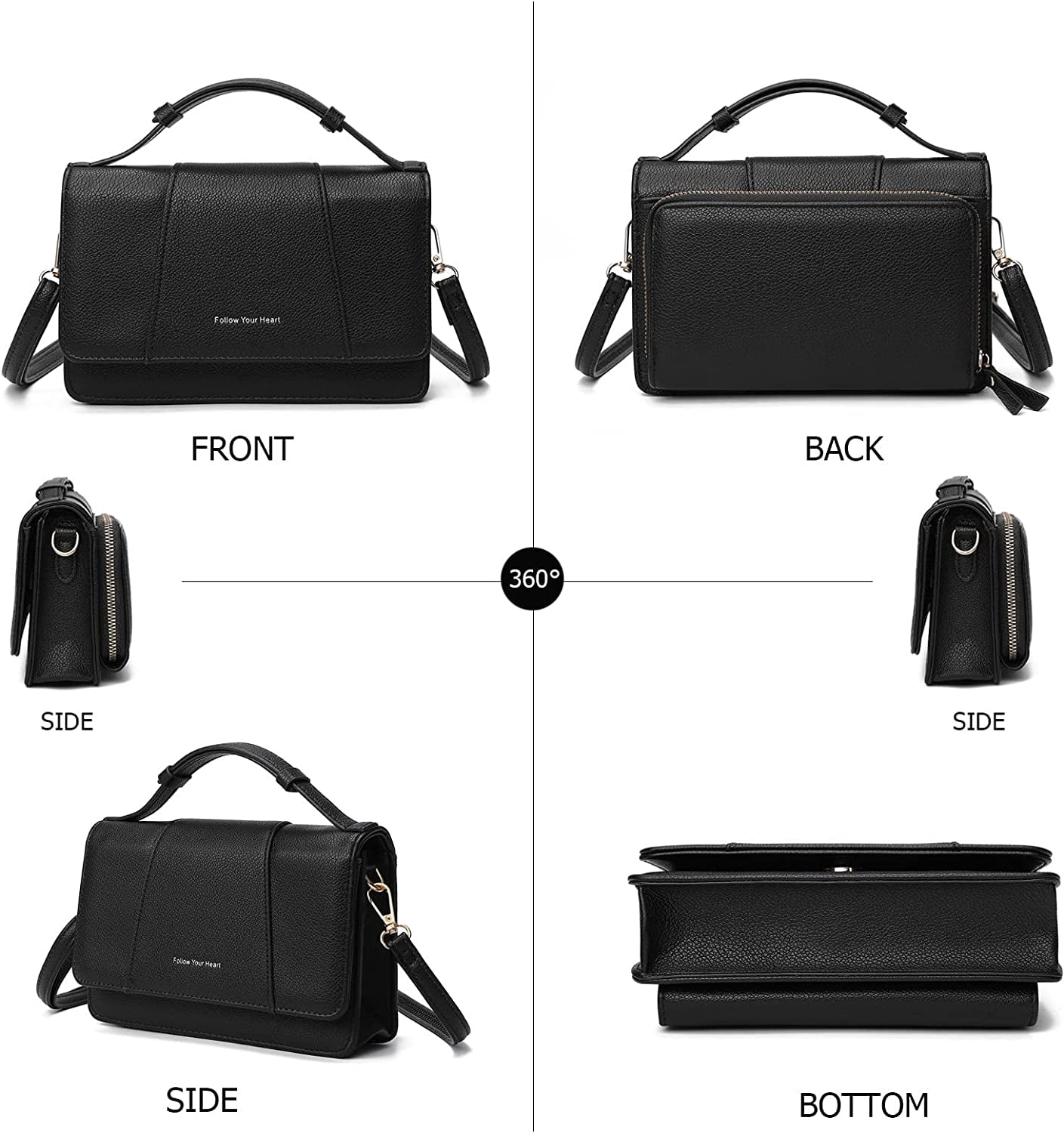 Small Crossbody Handbag for Women, Lightweight Shoulder Messenger Bag Clutch Purse Top Handle Phone Bag