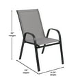 thumbnail image 4 of Flash Furniture 5-Piece Adult Contemporary Textilene Breathable Dining Table with Chair Gray, 4 of 12