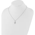 thumbnail image 3 of Sterling Silver White Ice Rhodium-Plated 18 Inch Diamond Cross With Heart Necklace 2 Extender (Width 12.6) (Length 20) - Jbsp, 3 of 5