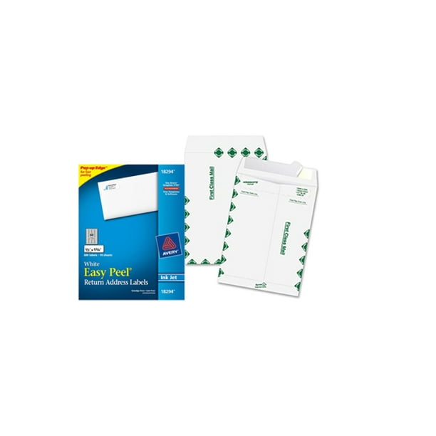 Quality Park Survivor Tyvek First Class Envelopes Pair with Avery Easy Peel White Return Address Labels 18294, 2/3