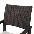thumbnail image 4 of Patio Dining Chairs (Set of 2) | Contemporary Cushioned Wicker | Outdoor Hosting | Walnut Brown | Wicker, 4 of 14